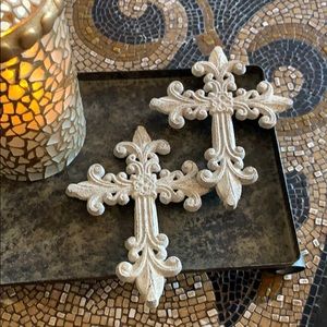 Shabby chic iron crosses